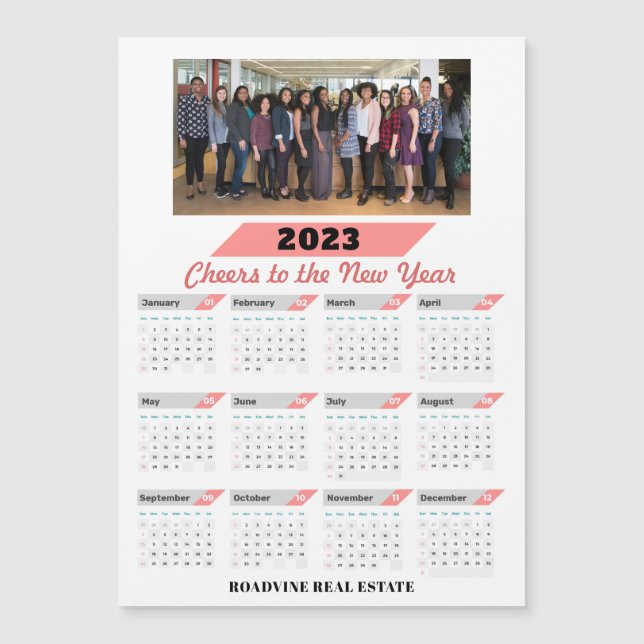 Magnética da Foto Corporativa de Calendário 2023 (Frente)