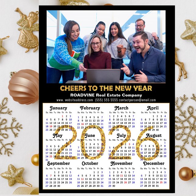 Magnética de Foto Comercial Dourada do Calendário  (Criador carregado)