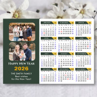 Magnética de Foto do Calendário 2 2026 Verde da Sa
