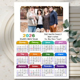 Magnética de Foto do Calendário Colorida Moderno 2