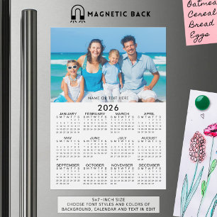 Magnética Personalizada de Foto do Calendário 2026