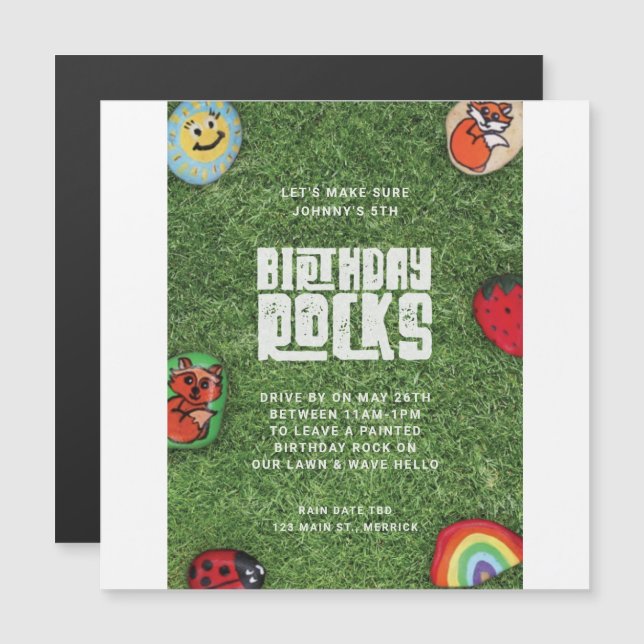 Magnético Convite ao Aniversário de criança de Coronavírus (Frente/Verso)