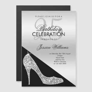 Magnético Convite de Aniversário Elegante com Stiletto de La