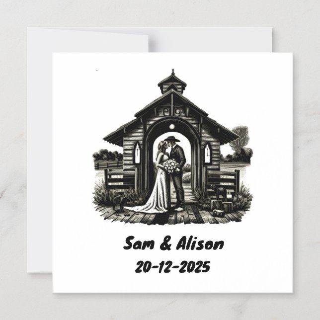 Magnético Convite de casamento (Frente)
