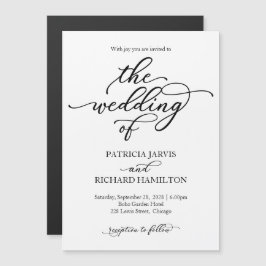 Magnético Convite de Casamento com Caligrafia Elegante