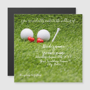 Magnético Convite de casamento de golfe com bola de golfe &