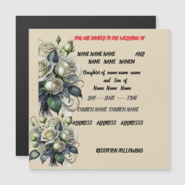 Magnético convite de casamento de rosa 5x7