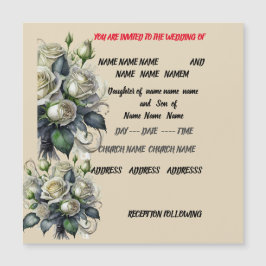 Magnético convite de casamento de rosa 5x7