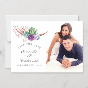 Magnético Convite de casamento de suculentas do deserto em a