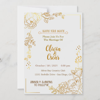 Magnético Convite de Casamento Floral Boho Neutro Rústico