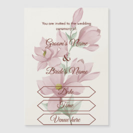 Magnético Convite de Casamento Floral Pastel Sonhador Magnét