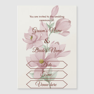 Magnético Convite de Casamento Floral Pastel Sonhador Magnét