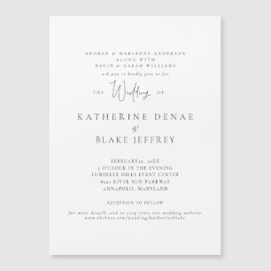 Magnético Convite de Casamento Ímã Branco Elegância