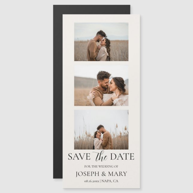 Magnético Convite de Casamento Save The Date Personalizável  (Frente/Verso)