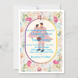 Magnético Convite de Cerimônia de Casamento Personalizado