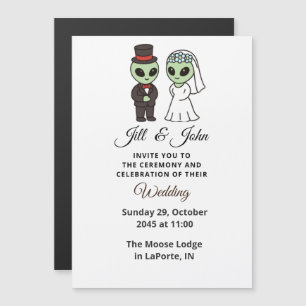 Magnético Convite de Cerimônia Formal de Casamento Alien