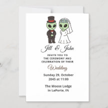 Convite de Cerimônia Formal de Casamento Alien