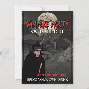 Magnético Convite de Festa de Vampiro Personalizado