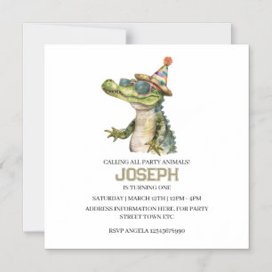 Magnético Convite de festa do Partido do Jacaré para festa n