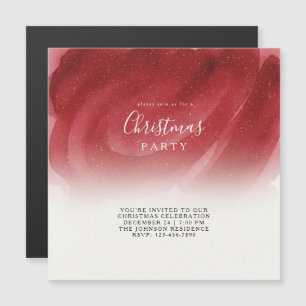 Magnético Convite de Natal Abstrato Vermelho e Dourado Magné