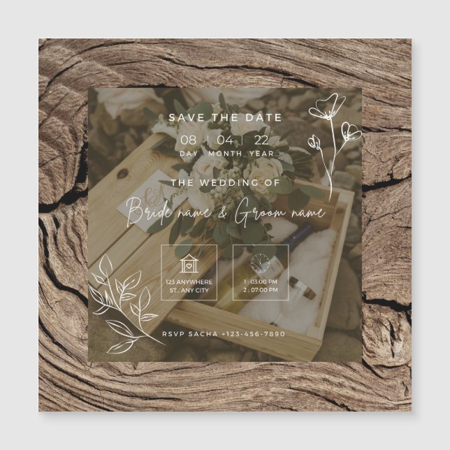 Magnético convite para casamento (Frente)