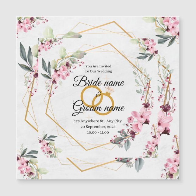 Magnético convite para casamento (Frente)