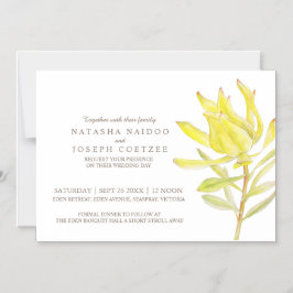 Magnético Convite para casamento de cor d'água de leucadendã