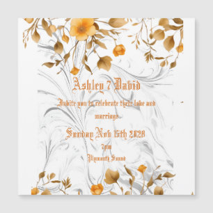 Magnético Convite para Casamento de Marble Elegante