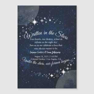 Magnético Convite para Casamento de Noite Estelar Celestial