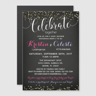 Magnético Convite para chás de fraldas, conjunto de amigos