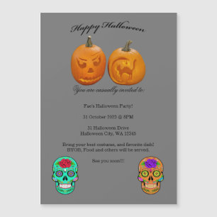 Magnético Convite para Festa de Halloween de Pumpkin Sugar S