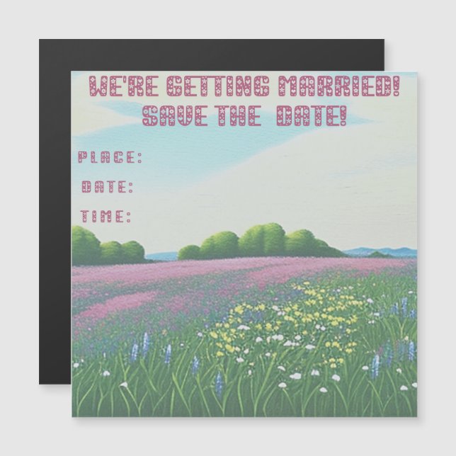 Magnético Convite para pintura de casamentos de flores selva (Frente/Verso)