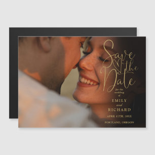 Magnético Elegante Convite de Save The Date de Casamento com