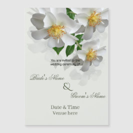 Magnético Elegante Floral Botânico Branco Convite de Casamen