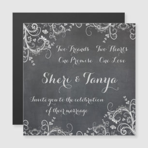 Magnético Magnet de Convite para Casamento de Design de Chal