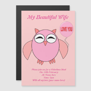 Magnético O Rosa Bonito Ama O Seu Convite Personalizado
