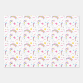 Magnético Rainbow Unicorn Birthday Personalizado