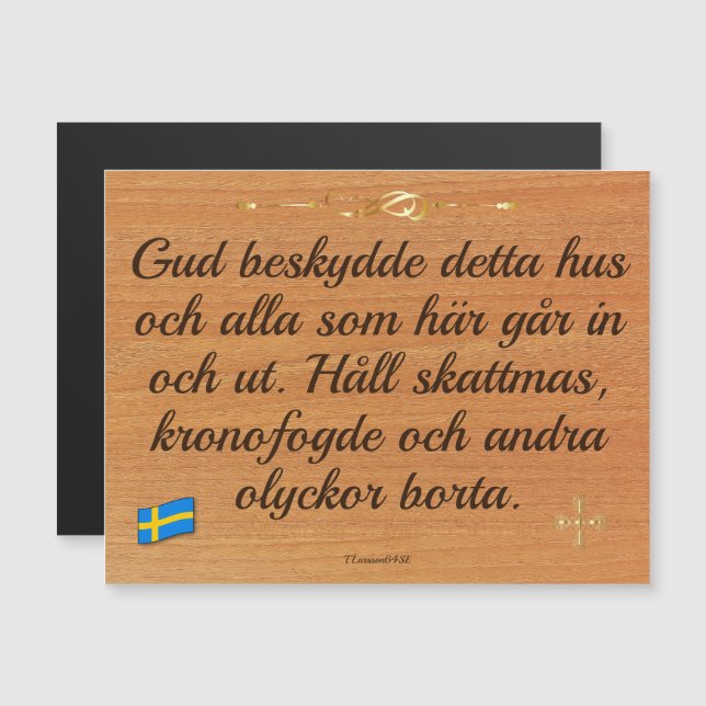 Magnetiskt kort — Gud beskydde (Frente/Verso)