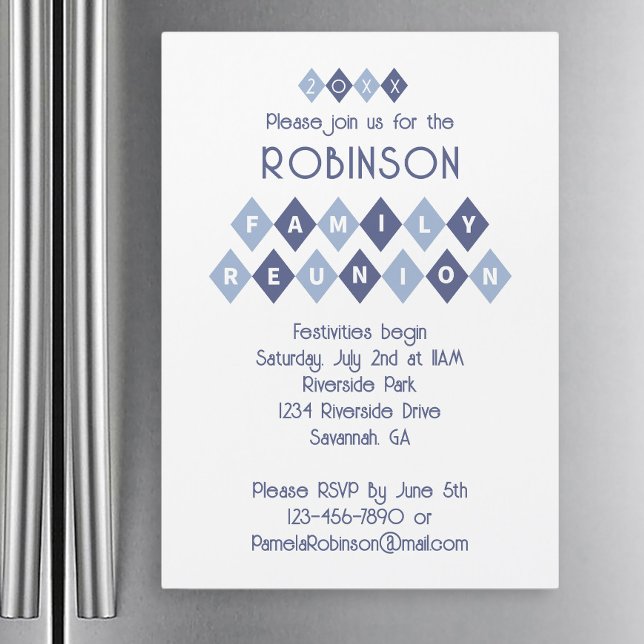 Magneto de Convite de festas Personalizado de Reun (Family Reunion Custom Party Invitation Magnetic Card)