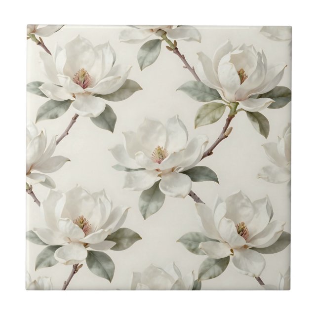 Magnolia Bloom Soft Neutral Pattern (Frente)