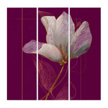 Magnólia Branca Linha Dourada Magenta