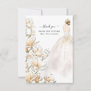 Magnolia Bride Future Sra. Cartões de agradeciment