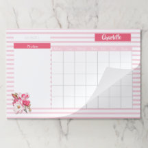 Magnolia Cor-de-rosa Calendário Mensal Personaliza