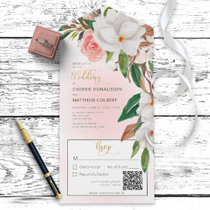 Magnolia & Cotton Pink Código QR Tudo em Um Convit