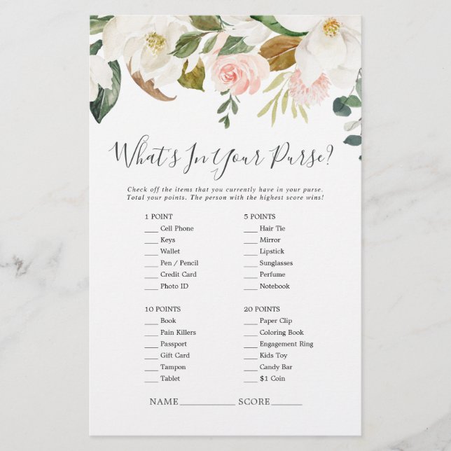 Magnolia Elegante O que há no seu panfleto de jogo (Frente)