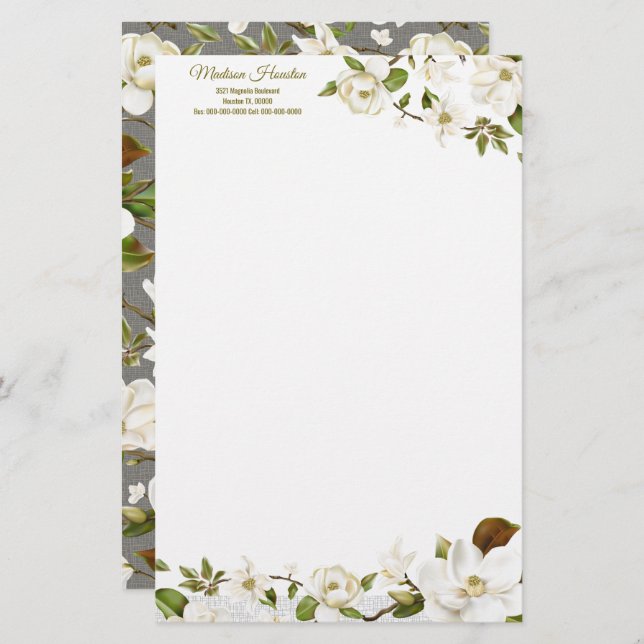 Magnolia Floral (Frente/Verso)