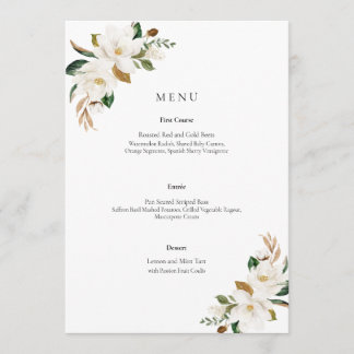 Magnolia Floral Wedding Menu