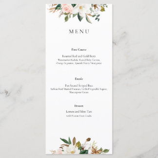 Magnolia Floral Wedding Menu
