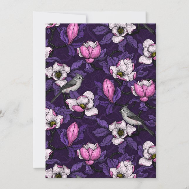 Magnólia florescente e pássaro-do-titrato 4 (Frente)