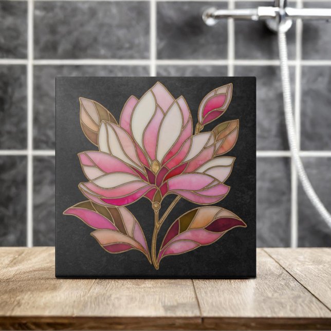 Magnolia Flower Mosaico Azulejo cerâmico (Criador carregado)